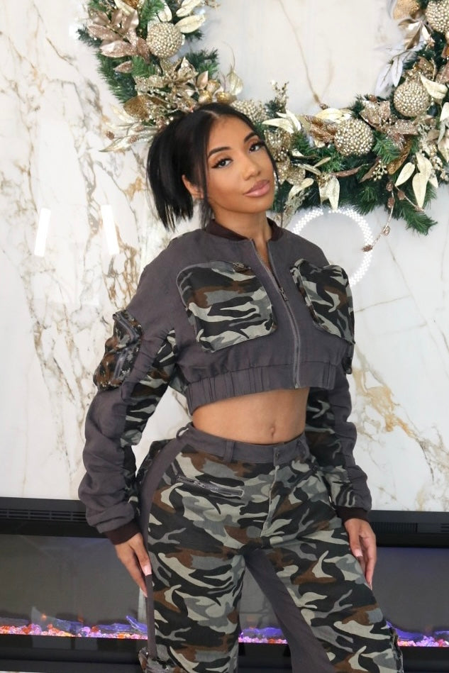 Girls camo store bomber jacket