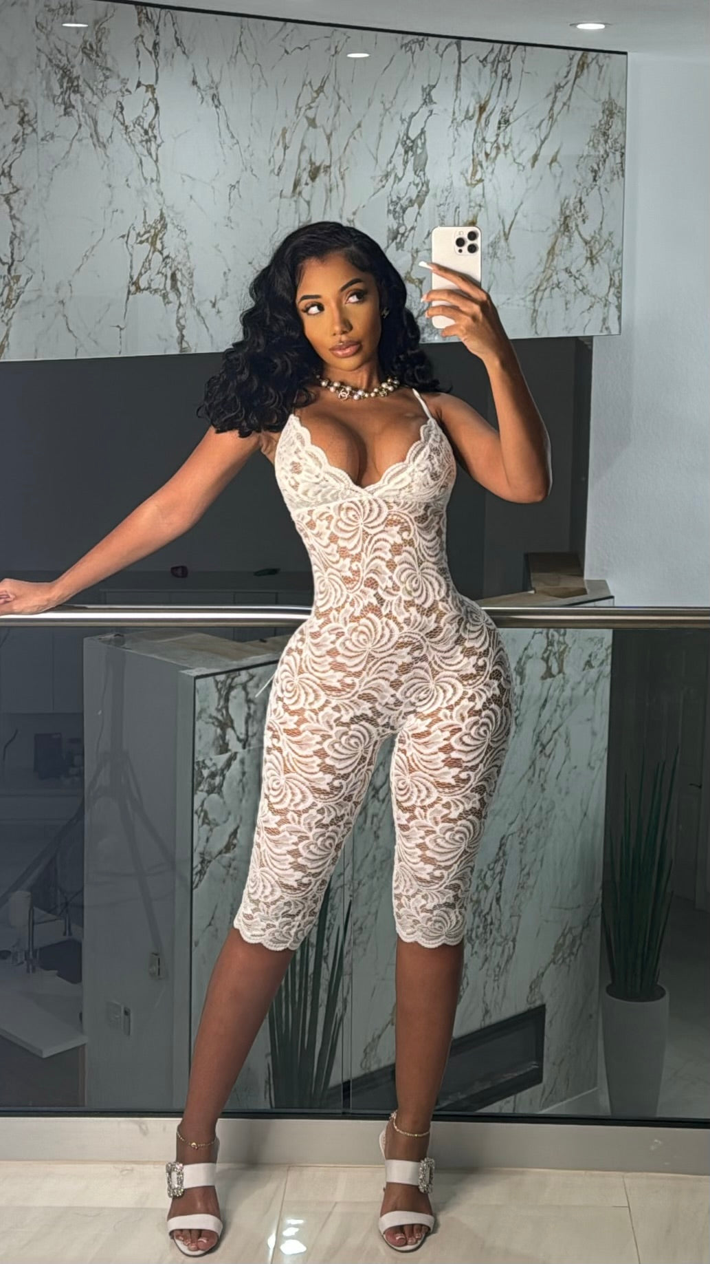 Mrs white lace romper